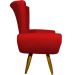 Kit 2 Poltronas Decorativas Reforçadas Para Sala Emilia Suede Vermelho Pé Castanho - Clique E Decore