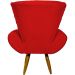 Kit 2 Poltronas Decorativas Reforçadas Para Sala Emilia Suede Vermelho Pé Castanho - Clique E Decore