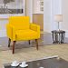 Kit 2 Poltronas Decorativas Reforçadas Para Sala Hope Suede Amarelo Pé Castanho - Clique E Decore