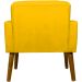 Kit 2 Poltronas Decorativas Reforçadas Para Sala Hope Suede Amarelo Pé Castanho - Clique E Decore