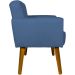 Kit 2 Poltronas Decorativas Reforçadas Para Sala Hope Suede Azul Marinho Pé Castanho - Clique E Decore