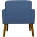Kit 2 Poltronas Decorativas Reforçadas Para Sala Hope Suede Azul Marinho Pé Castanho - Clique E Decore