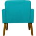 Kit 2 Poltronas Decorativas Reforçadas Para Sala Hope Suede Azul Turquesa Pé Castanho - Clique E Decore