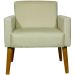 Kit 2 Poltronas Decorativas Reforçadas Para Sala Hope Suede Bege Pé Castanho - Clique E Decore