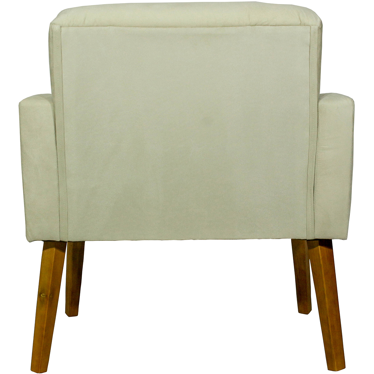 Kit 2 Poltronas Decorativas Reforçadas Para Sala Hope Suede Bege Pé Castanho - Clique E Decore