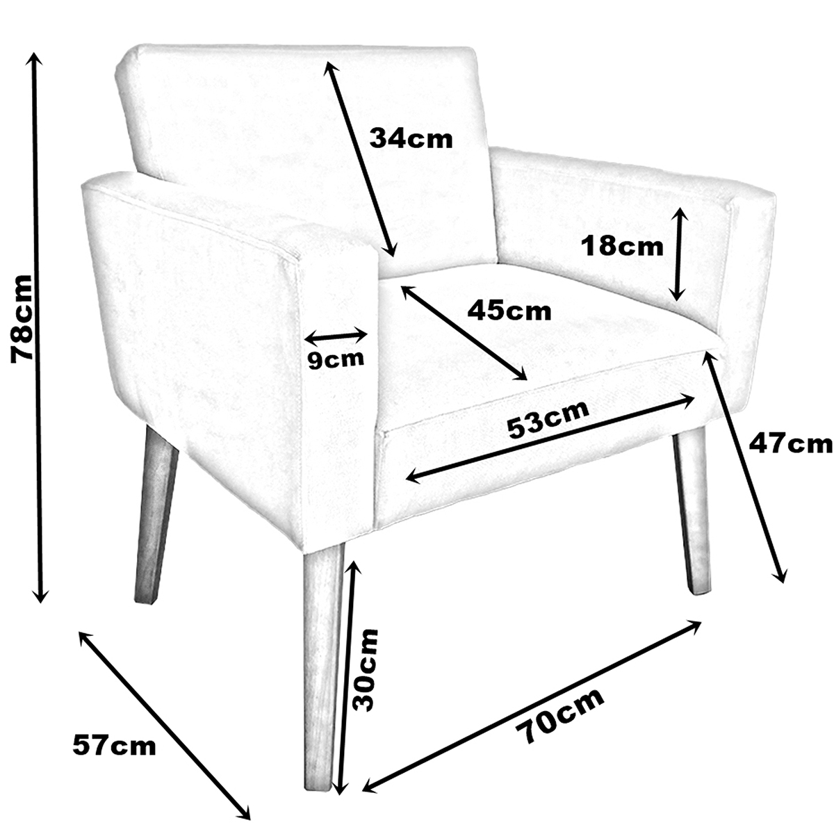 Kit 2 Poltronas Decorativas Reforçadas Para Sala Hope Suede Bege Pé Castanho - Clique E Decore