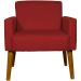 Kit 2 Poltronas Decorativas Reforçadas Para Sala Hope Suede Bordô Pé Castanho - Clique E Decore