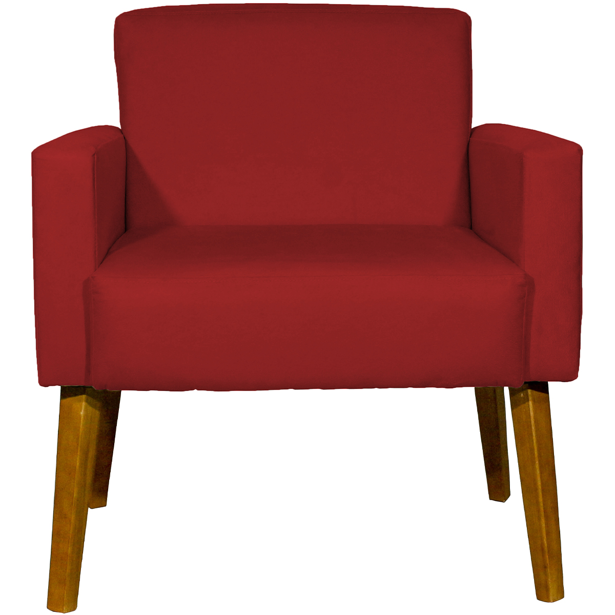 Kit 2 Poltronas Decorativas Reforçadas Para Sala Hope Suede Bordô Pé Castanho - Clique E Decore