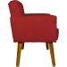 Kit 2 Poltronas Decorativas Reforçadas Para Sala Hope Suede Bordô Pé Castanho - Clique E Decore