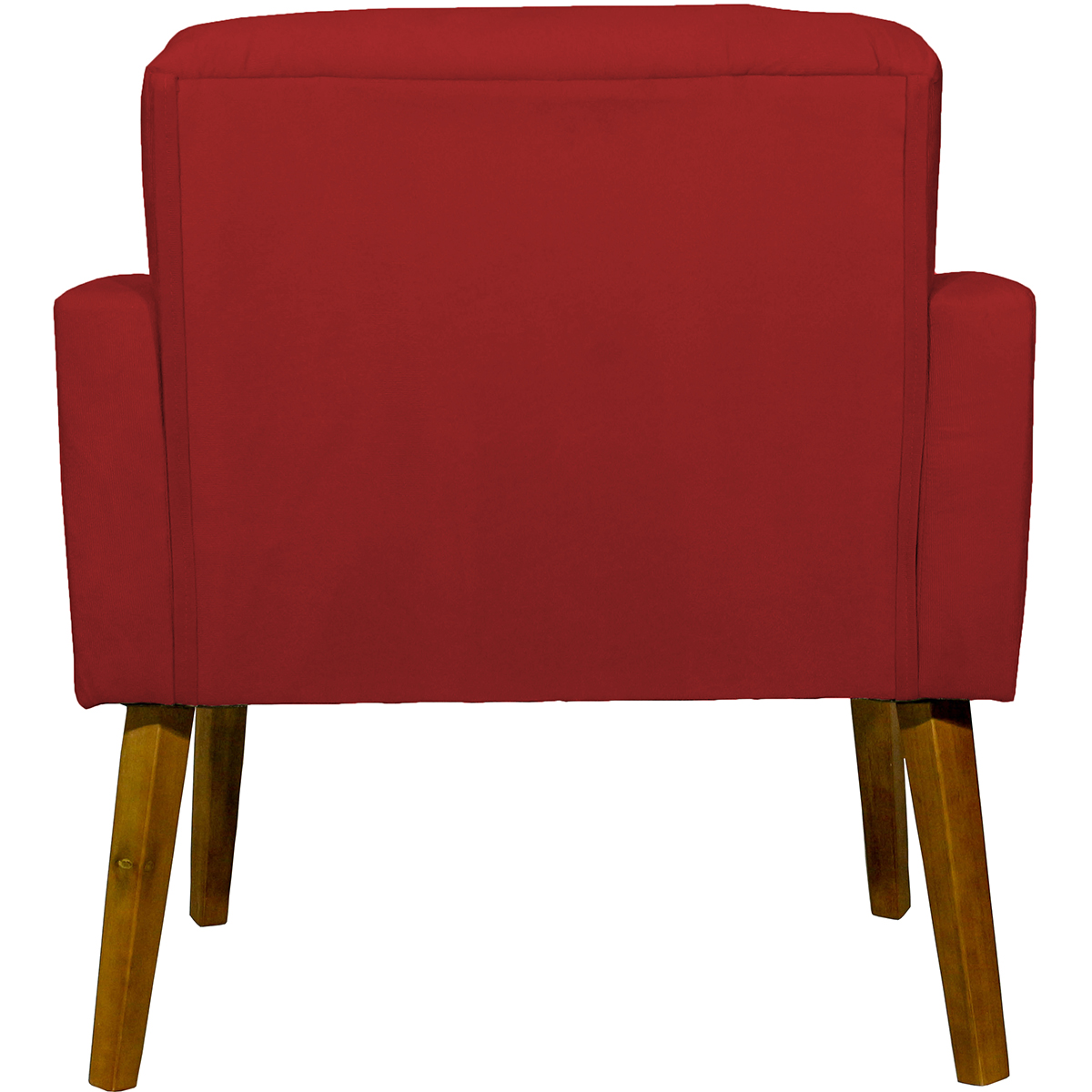 Kit 2 Poltronas Decorativas Reforçadas Para Sala Hope Suede Bordô Pé Castanho - Clique E Decore