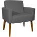 Kit 2 Poltronas Decorativas Reforçadas Para Sala Hope Suede Cinza Pé Castanho - Clique E Decore