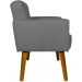 Kit 2 Poltronas Decorativas Reforçadas Para Sala Hope Suede Cinza Pé Castanho - Clique E Decore