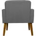Kit 2 Poltronas Decorativas Reforçadas Para Sala Hope Suede Cinza Pé Castanho - Clique E Decore