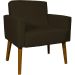 Kit 2 Poltronas Decorativas Reforçadas Para Sala Hope Suede Marrom Pé Castanho - Clique E Decore