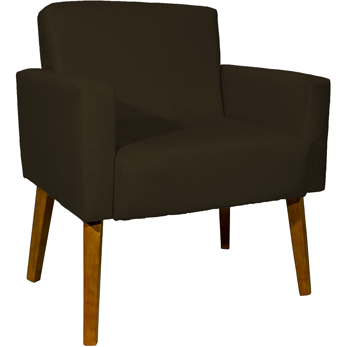 Kit 2 Poltronas Decorativas Reforçadas Para Sala Hope Suede Marrom Pé Castanho - Clique E Decore