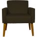 Kit 2 Poltronas Decorativas Reforçadas Para Sala Hope Suede Marrom Pé Castanho - Clique E Decore
