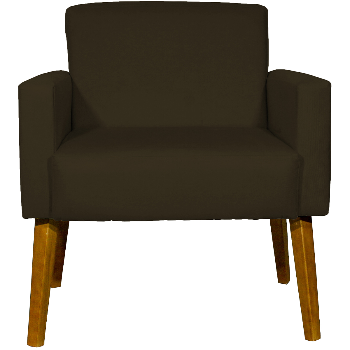Kit 2 Poltronas Decorativas Reforçadas Para Sala Hope Suede Marrom Pé Castanho - Clique E Decore