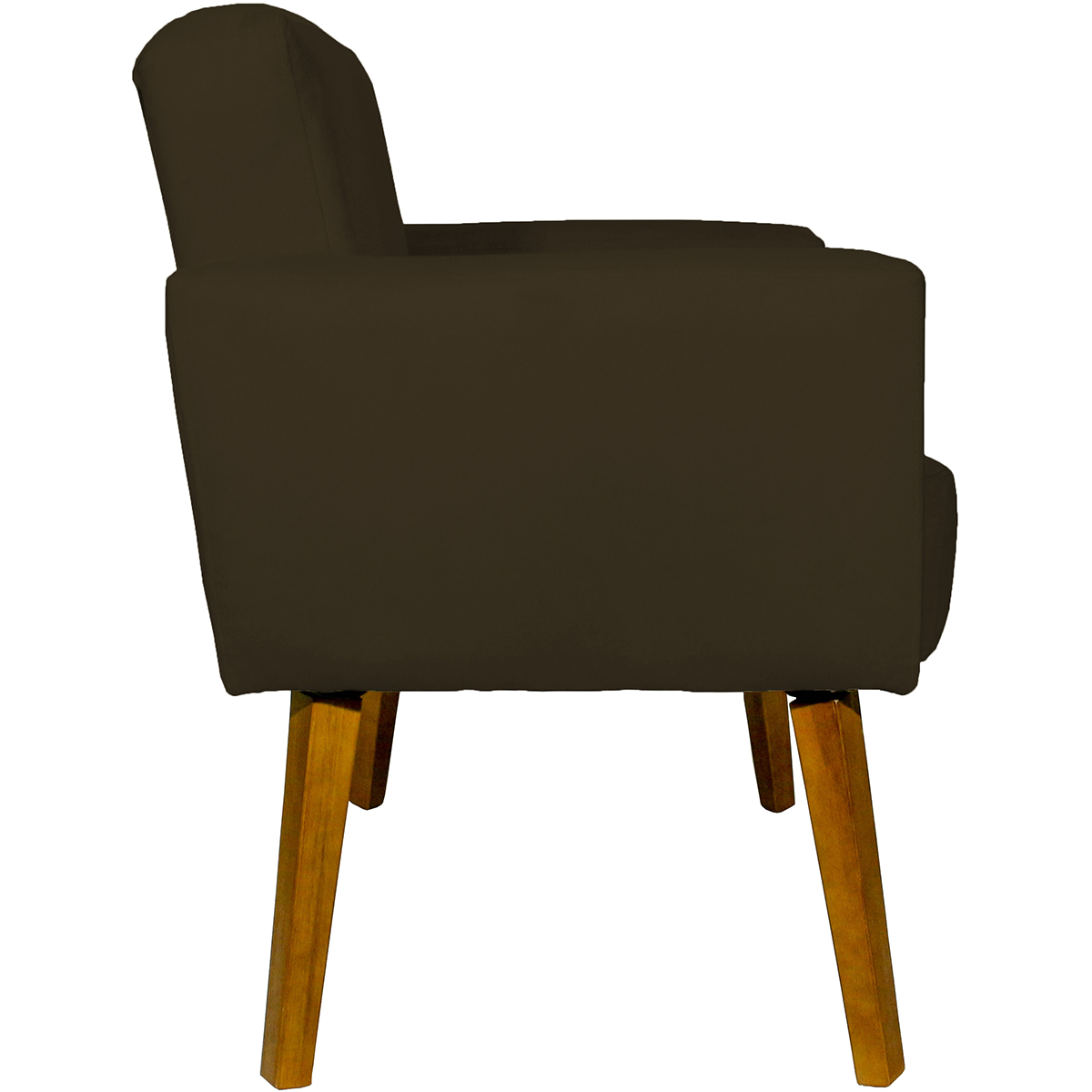 Kit 2 Poltronas Decorativas Reforçadas Para Sala Hope Suede Marrom Pé Castanho - Clique E Decore