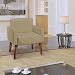 Kit 2 Poltronas Decorativas Reforçadas Para Sala Hope Suede Nude Pé Castanho - Clique E Decore