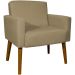 Kit 2 Poltronas Decorativas Reforçadas Para Sala Hope Suede Nude Pé Castanho - Clique E Decore