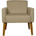 Kit 2 Poltronas Decorativas Reforçadas Para Sala Hope Suede Nude Pé Castanho - Clique E Decore