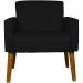 Kit 2 Poltronas Decorativas Reforçadas Para Sala Hope Suede Preto Pé Castanho - Clique E Decore
