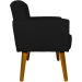 Kit 2 Poltronas Decorativas Reforçadas Para Sala Hope Suede Preto Pé Castanho - Clique E Decore
