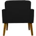 Kit 2 Poltronas Decorativas Reforçadas Para Sala Hope Suede Preto Pé Castanho - Clique E Decore