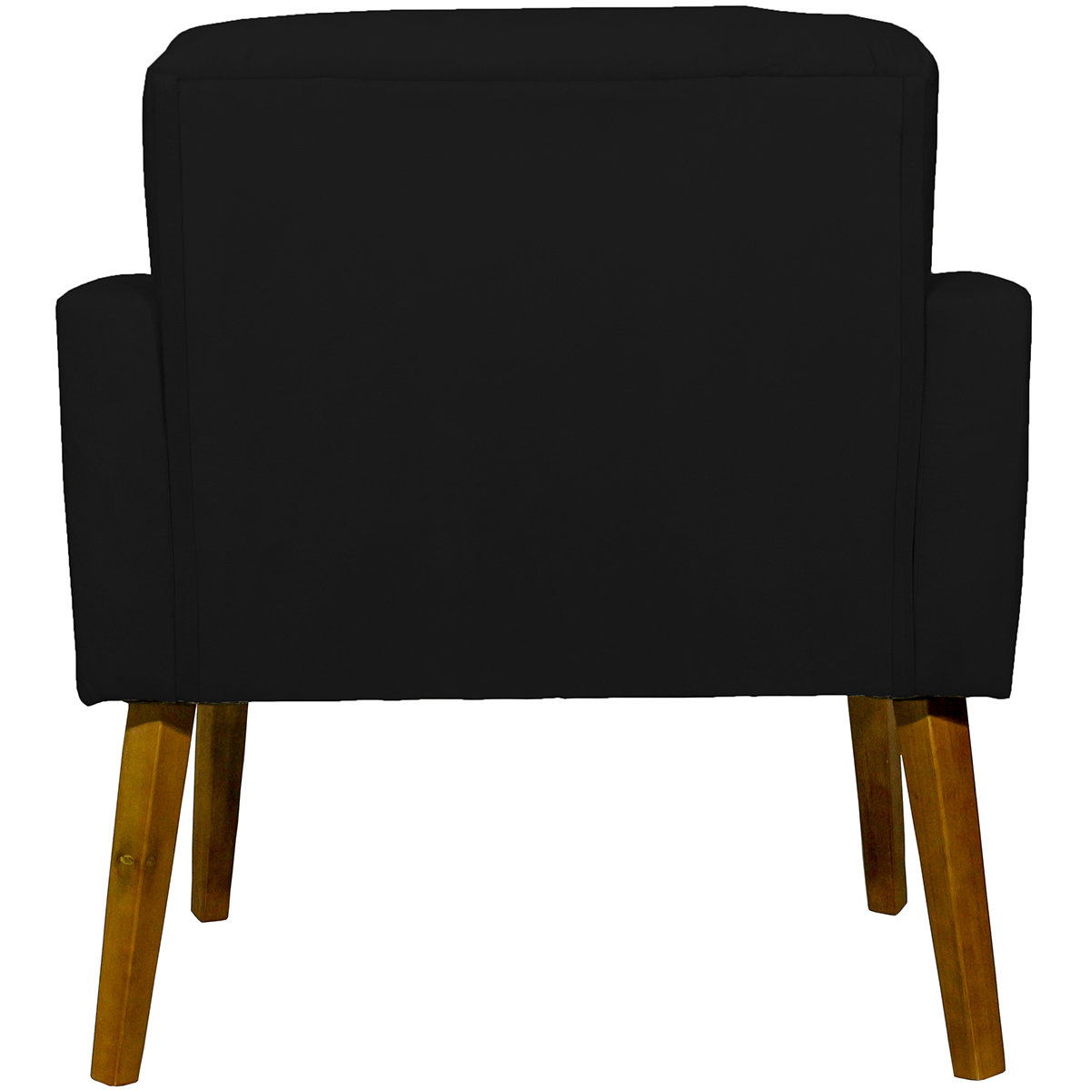 Kit 2 Poltronas Decorativas Reforçadas Para Sala Hope Suede Preto Pé Castanho - Clique E Decore