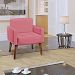 Kit 2 Poltronas Decorativas Reforçadas Para Sala Hope Suede Rosê Pé Castanho - Clique E Decore