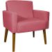 Kit 2 Poltronas Decorativas Reforçadas Para Sala Hope Suede Rosê Pé Castanho - Clique E Decore
