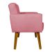 Kit 2 Poltronas Decorativas Reforçadas Para Sala Hope Suede Rosê Pé Castanho - Clique E Decore