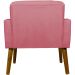 Kit 2 Poltronas Decorativas Reforçadas Para Sala Hope Suede Rosê Pé Castanho - Clique E Decore