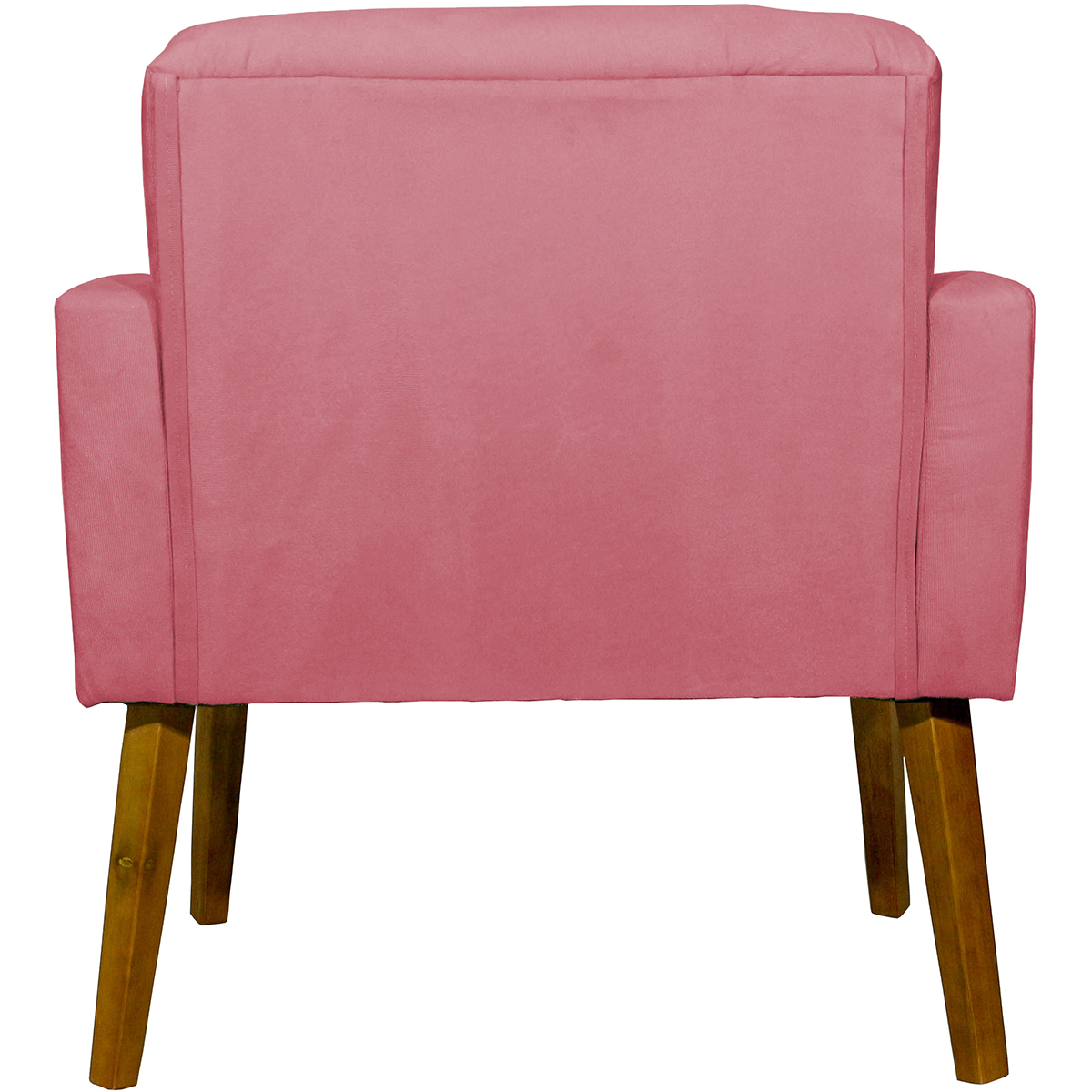 Kit 2 Poltronas Decorativas Reforçadas Para Sala Hope Suede Rosê Pé Castanho - Clique E Decore
