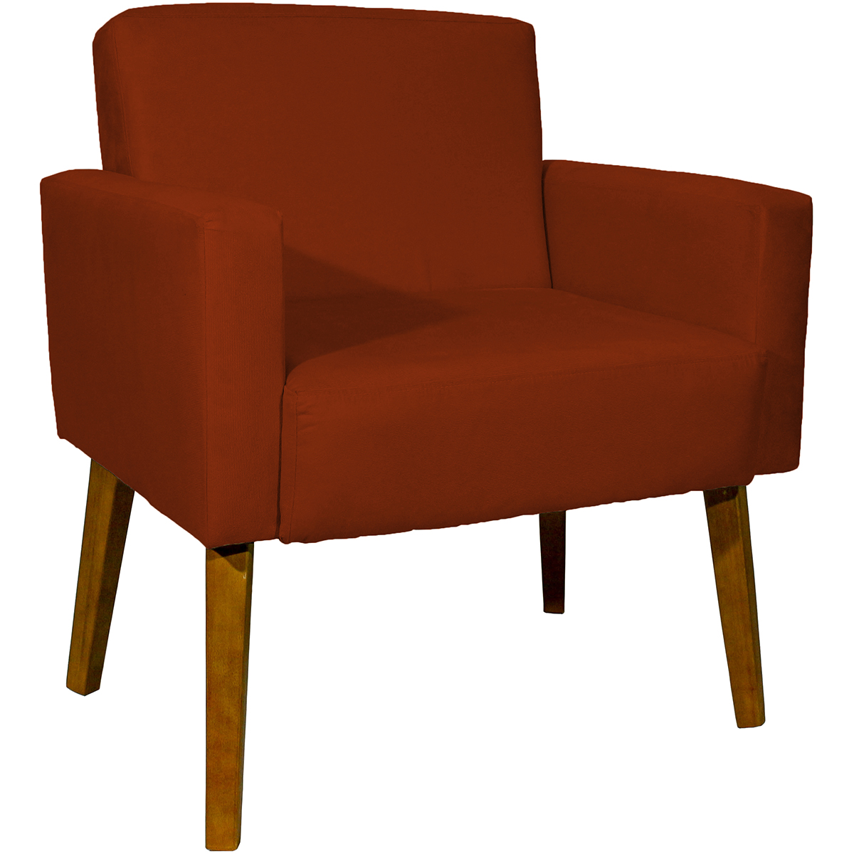 Kit 2 Poltronas Decorativas Reforçadas Para Sala Hope Suede Terracota Pé Castanho - Clique E Decore