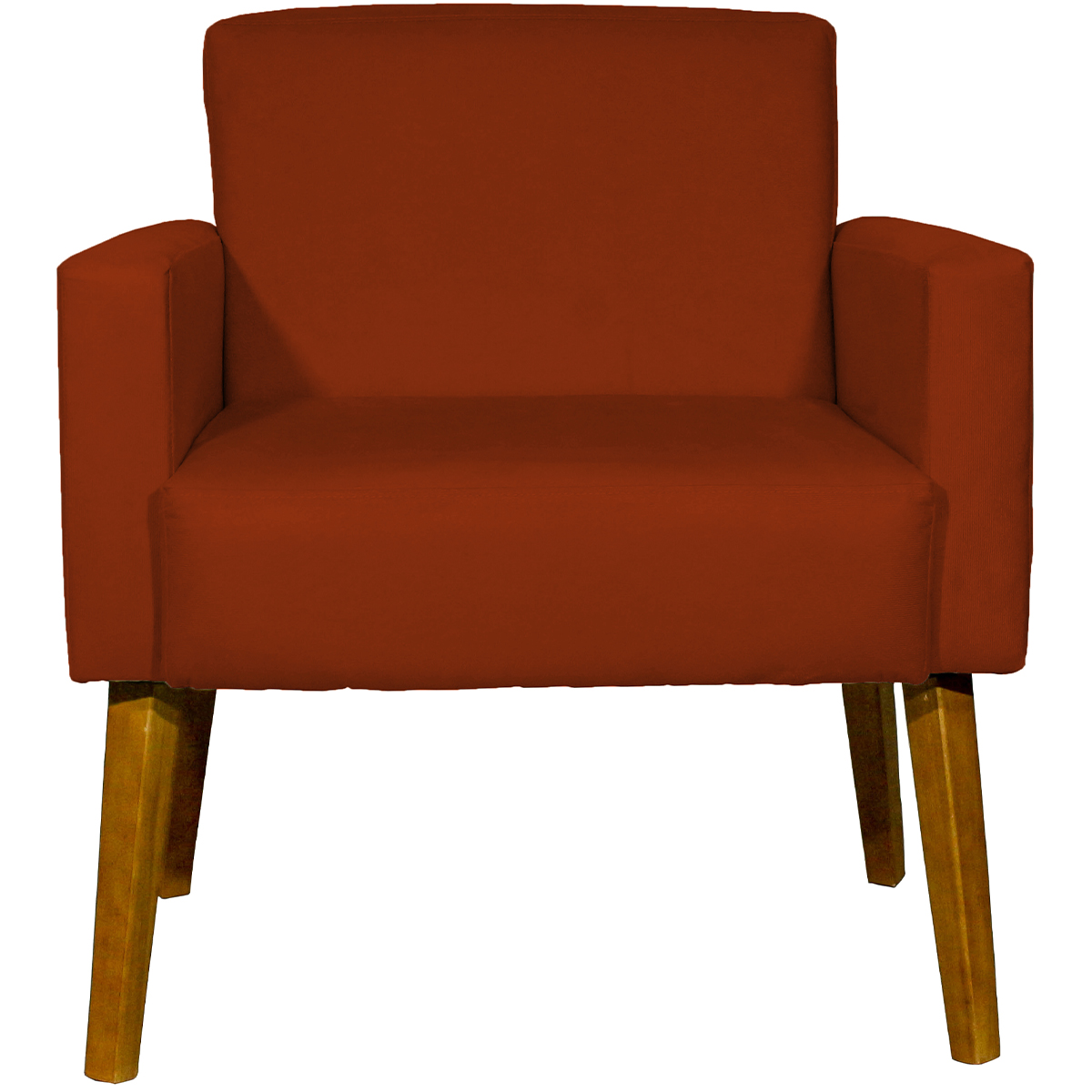 Kit 2 Poltronas Decorativas Reforçadas Para Sala Hope Suede Terracota Pé Castanho - Clique E Decore