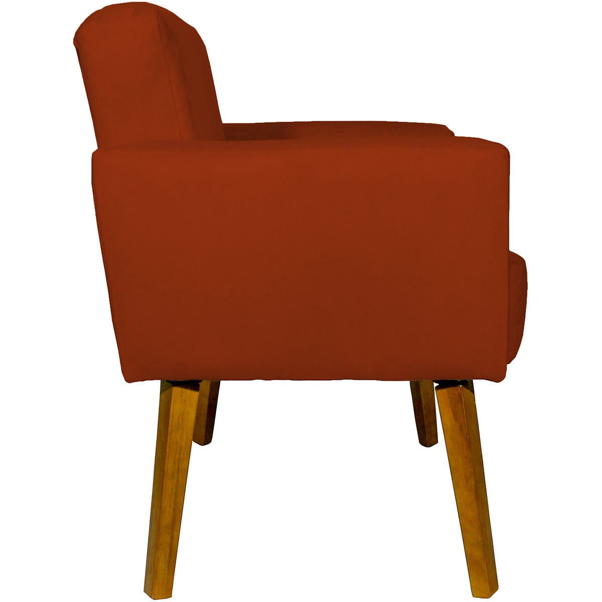 Kit 2 Poltronas Decorativas Reforçadas Para Sala Hope Suede Terracota Pé Castanho - Clique E Decore