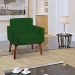 Kit 2 Poltronas Decorativas Reforçadas Para Sala Hope Suede Verde Pé Castanho - Clique E Decore