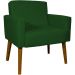 Kit 2 Poltronas Decorativas Reforçadas Para Sala Hope Suede Verde Pé Castanho - Clique E Decore