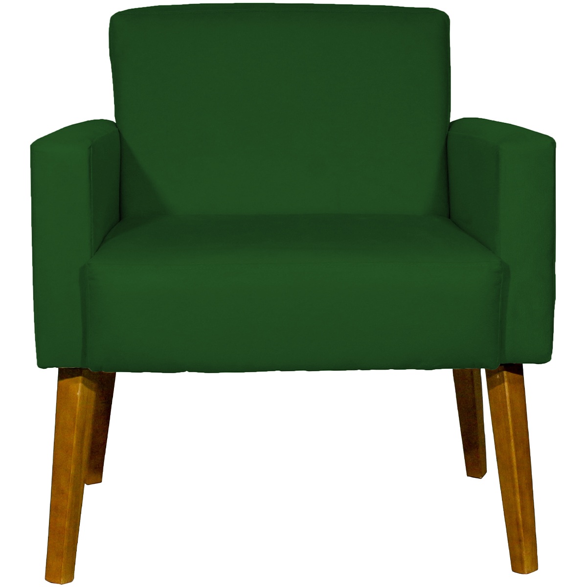 Kit 2 Poltronas Decorativas Reforçadas Para Sala Hope Suede Verde Pé Castanho - Clique E Decore