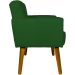 Kit 2 Poltronas Decorativas Reforçadas Para Sala Hope Suede Verde Pé Castanho - Clique E Decore