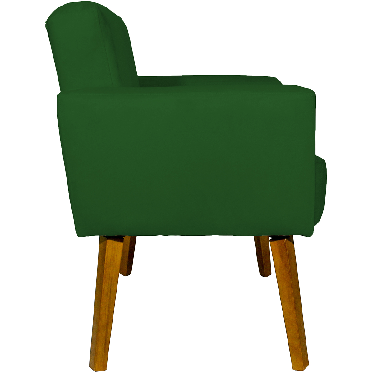 Kit 2 Poltronas Decorativas Reforçadas Para Sala Hope Suede Verde Pé Castanho - Clique E Decore