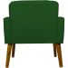 Kit 2 Poltronas Decorativas Reforçadas Para Sala Hope Suede Verde Pé Castanho - Clique E Decore
