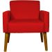 Kit 2 Poltronas Decorativas Reforçadas Para Sala Hope Suede Vermelho Pé Castanho - Clique E Decore