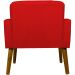 Kit 2 Poltronas Decorativas Reforçadas Para Sala Hope Suede Vermelho Pé Castanho - Clique E Decore