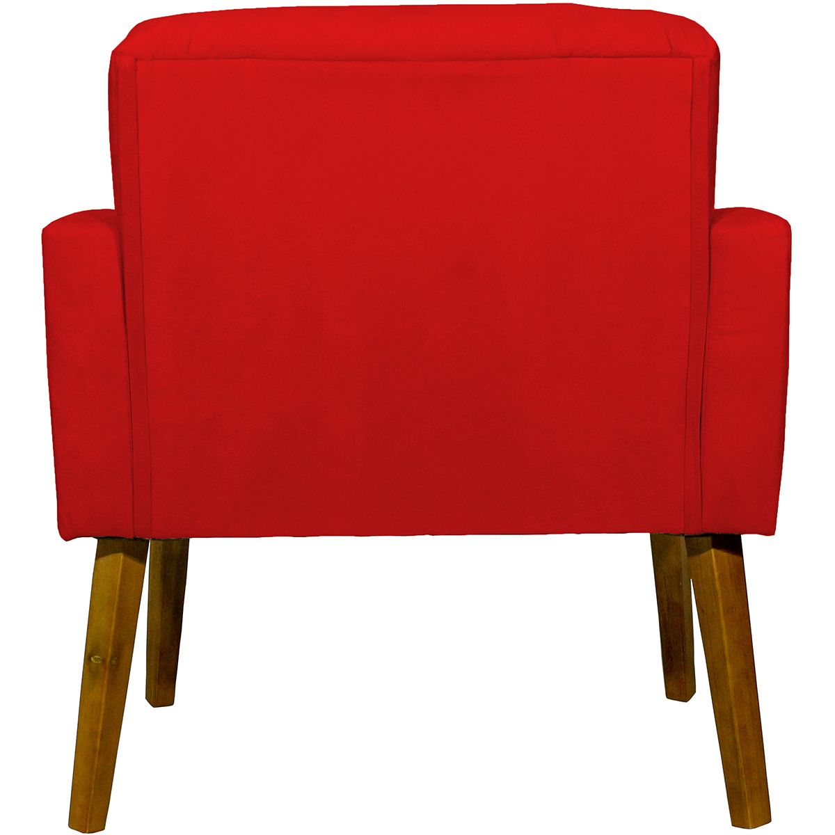 Kit 2 Poltronas Decorativas Reforçadas Para Sala Hope Suede Vermelho Pé Castanho - Clique E Decore