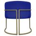 Kit 2 Poltronas Decorativas Reforçadas Para Sala Luna Escritório Consultório Recepção Corino Azul Royal Base de Ferro Champagne