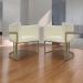 Kit 2 Poltronas Decorativas Reforçadas Para Sala Luna Escritório Consultório Recepção Corino Bege Base de Ferro Champagne