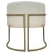 Kit 2 Poltronas Decorativas Reforçadas Para Sala Luna Escritório Consultório Recepção Corino Bege Base de Ferro Champagne