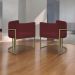 Kit 2 Poltronas Decorativas Reforçadas Para Sala Luna Escritório Consultório Recepção Corino Bodô Base de Ferro Champagne